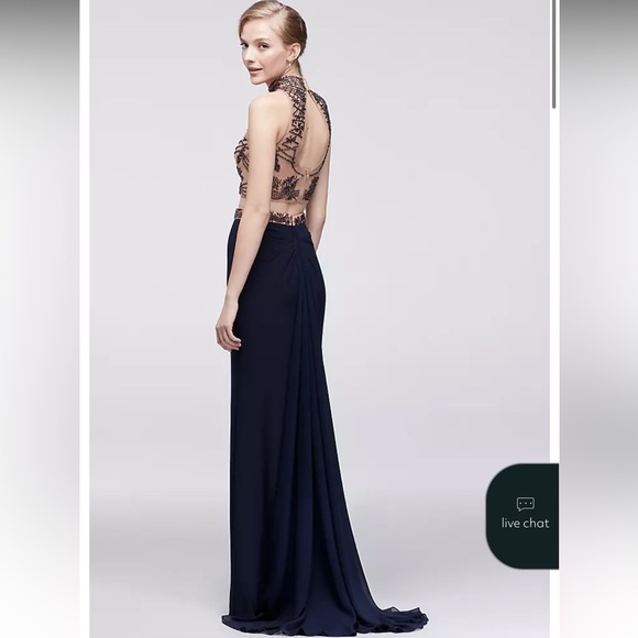 Deco-Beaded Two-Piece Dress Halter top - Picture 2 of 11